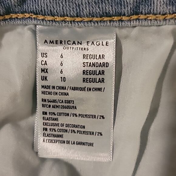 American Eagle High Waist A-Line Denim Skirt Light Wash - Picture 5 of 8